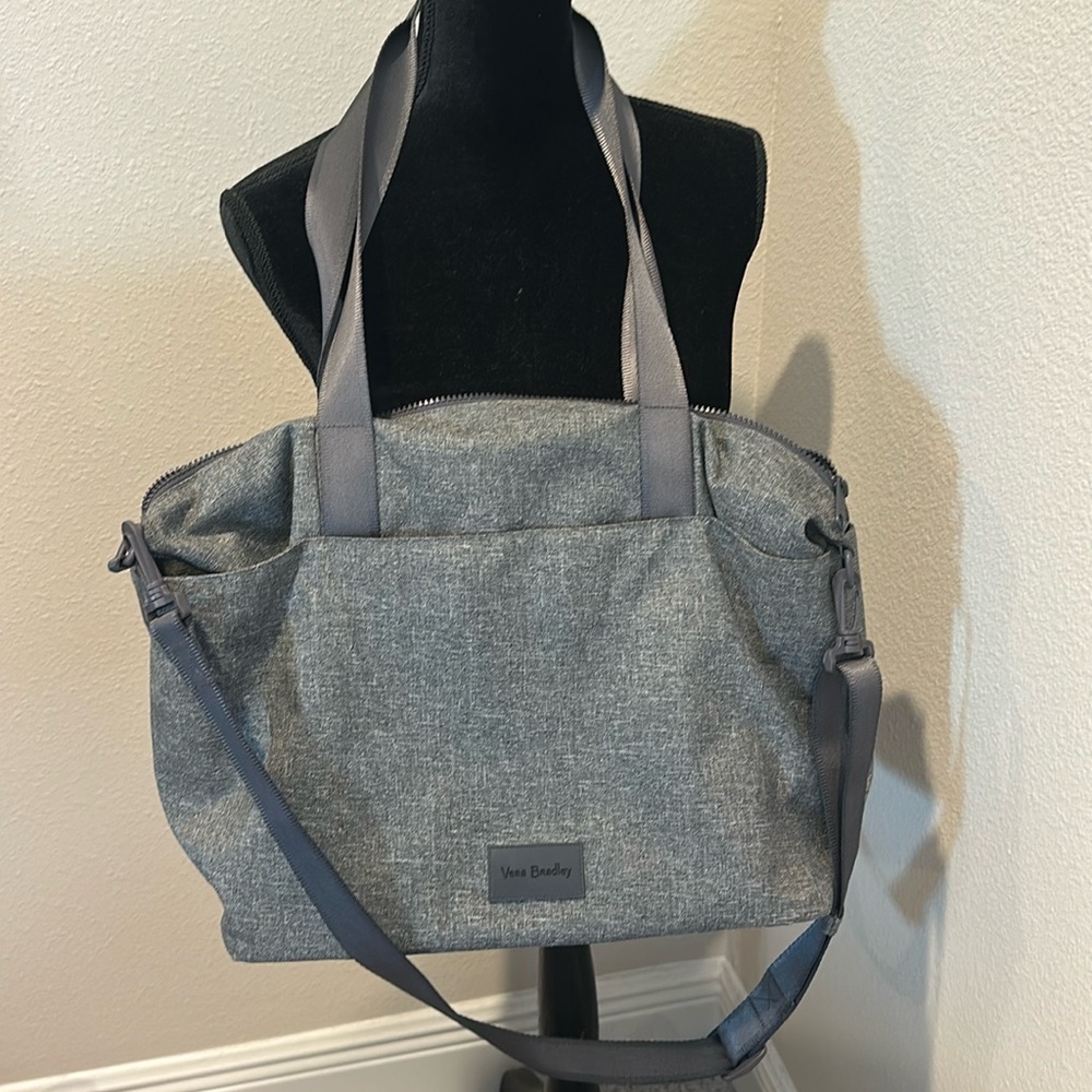 Vera Bradley Gray Messenger Bag with Adjustable Strap
